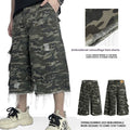 Camouflage Casual Shorts Workwear Wide Leg Burrs Set Trendy Shorts