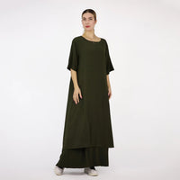 Ethnic Style Solid Color Two Piece Dress