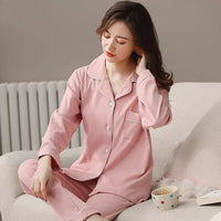 Long Sleeve Cardigan Plus-sized Plus-sized Can Be Worn Outside Cotton Loungewear Suit