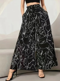 New Waist-tight Summer Long Draping Effect Long Culottes For Women
