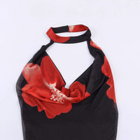 Fashionable Simple Halterneck Printed Dress For Women