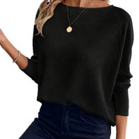 Women's Knitted Waffle Shoulder Pullover