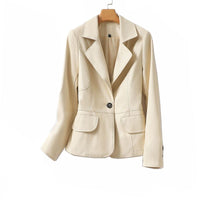 Elegant Sheep Leather Jacket Women's Suit Short Slim Fit Slimming