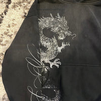 Men's Casual Loose Retro Graffiti Printing Zipper Sweater