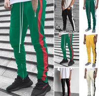 Inside Zipper Contrast Color Trousers Zipper Casual Trousers School Uniform Pants