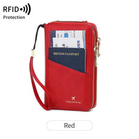 RFID Multi-functional Double Zipper Storage Crossbody Wallet