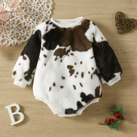 New Boys And Girls Neutral Infant Hair-free Printing Multicolor Cuff Rib Long-sleeved Triangle Romper