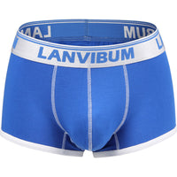 Mid-waist Lycra Cotton Big Bag Contrast Color Men's Boxers