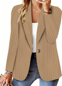 Autumn And Winter Fashion All-matching Solid Color One Button Suit Coat For Women