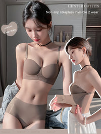 Half Cup Bra Small Breasts Lady's Push Up Big No Wire Accessory Breast Push Up Anti-sagging No Trace Bra