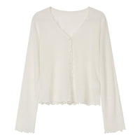 Tree Fungus-like Lacework Knitted Button Cardigan