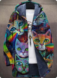 Men's Winter Printed Plush Lining Thick And Windproof