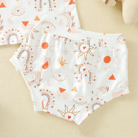New Ins Sun Rainbow Loose Short-sleeved T-shirt Shorts Suit