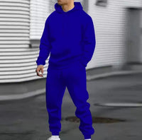 Men's Casual Sports Suit Solid Color Hoodie With Gridles Pants