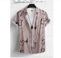 Men's Striped Short Sleeve Shirt Comfort And Casual