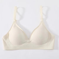 Korean Naked Extended Bra Set Ladies' Traceless Rim-free Underwear Thickened Small Breasts Gathering