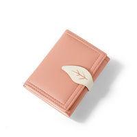 Fashion Folding Short Women's Creative Color Contrast Leaf Wallet