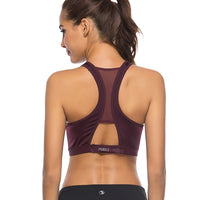 Sports Underwear Yoga Stitching Mesh Shockproof Bra Fitness No Steel Ring Quick-drying Vest