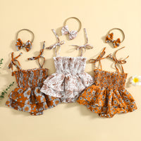 Baby Romper Flower Sleeveless Jumpsuit Female