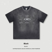 Retro Washed Round Neck Short Sleeve Men And Women
