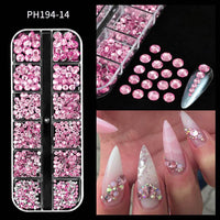 Plaid Nail Beauty Flat Bottom Rhinestone