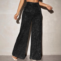 Casual Versatile Slim-fit Sequin High-waisted Wide-leg Pants