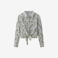 Fashionable, Elegant, And Fresh Cotton-linen Shirt And Skirt Set
