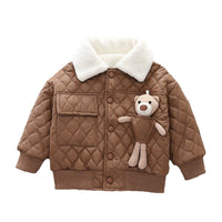 Boys' Thick Leather Coat Lapel Long-sleeved Jacket