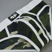 Men's Mesh Camouflage Low Waist Briefs