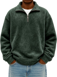 Stylish Vintage Oversized Mens Half-zip Hoodie
