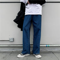Denim Trousers Men's Korean-style Straight Loose Teen