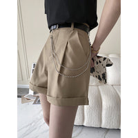 Retro Design Side Chain Suit Shorts