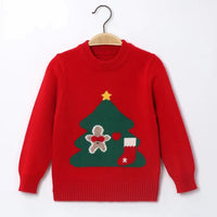 Children's Autumn And Winter Christmas Sweater Round Neck Bottoming Shirt Red Thickened
