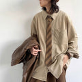 Japanese Style Retro Striped Shirt Bottoms