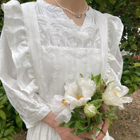 French-Style Vintage Ruffle Lace Apron Dress