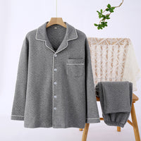 Womens Thickened Solid-Color AutumnWinter Loungewear Set With Long Sleeves