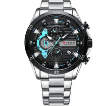 Six-hand Steel-band Round Quartz Watch A Stylish Timepiece