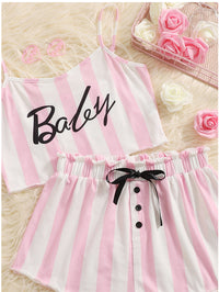 Cute And Comfortable Sling Striped Suit