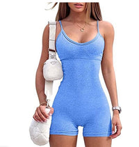 Spaghetti Strap Shorts Jumpsuit Sports Yoga Workout Tight Romper Women Fashion Fitness Sportwear