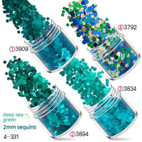 Green Manicure Set 12 Colors Mixed Nail Sequins Glitter Powder Gradient Laser Powder