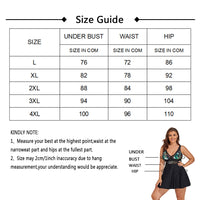 Women's Black Flounced Skirt Split Swimsuit