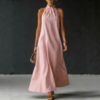 Women's Off-Shoulder Sleeveless Cross-Strap Dress
