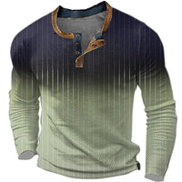 European And American 3d Printing Three-button Long-sleeved Sweater