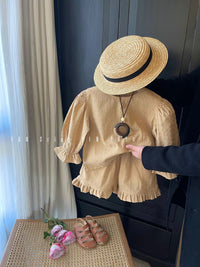 Khaki For Spring Mori Style Retro Texture Fabric Suit