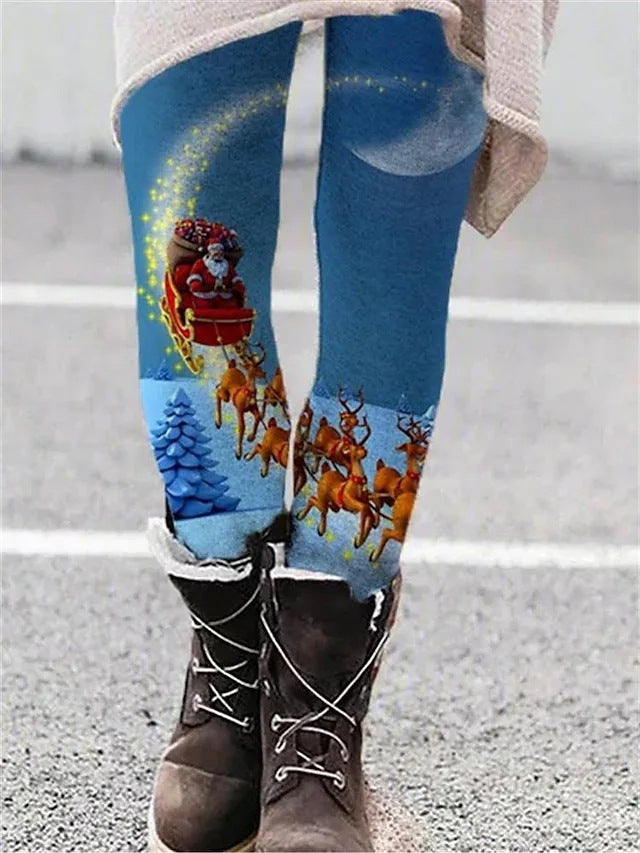 Christmas Leggings European And American Elastic Women