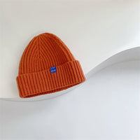 Girls' Knitted Sweater Hat Baby Warm Solid Color Curling