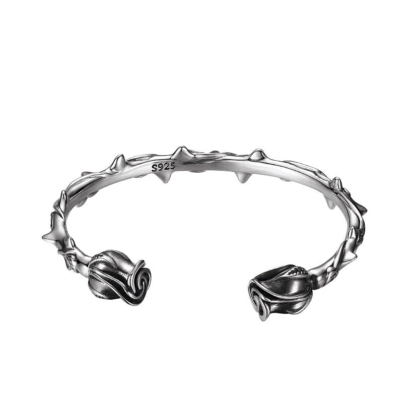 S925 Sterling Silver Bracelet Men's And Women's Rose Bracelet