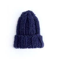 Knitted Hat Ladies Winter Pure Color Simple Thick Woolen Hat