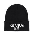 Senpai Letter Embroidery Winter Warm Knitted Hat
