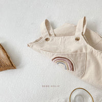 Baby Jumpsuit Spring And Autumn Men And Women Baby Loose Korean Style Rainbow Sling Triangle Jumpsuit Going Out Rompers